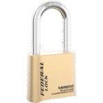 FPAD0172 FEDERAL NSRB52R RESETTABLE BRASS COMBINATION LONG SHACKLE PADLOCK