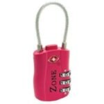 TSA212-PINK ZONE TSA APPROVED LONG CABLE COMBINATION PADLOCK