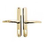 UPVC032 WP LEVER/LEVER INLINE DOOR HANDLE 68MM GOLD