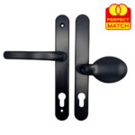 TSS Offset Lever Moveable Pad Multipoint Door Handles - 95/65mm PZ - Sprung - 200mm Screw Centres