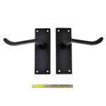 TSS Black Victorian Scroll Lever On Plate Furniture