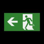 CQR SE/4/LEG/L Emergency Legend for Slim Exit Box, Arrow Left (LEAD TIME: 2-3 DAYS)