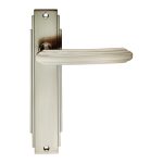 Carlisle Brass ADR012SN Art Deco Lever On Latch Backplate (LEAD TIME: 2-3 DAYS)