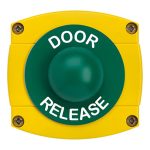 CQR AEB43 IP66 Yellow/Green Surface Box With Momentary Green Dome - Legend "Door Release" (LEAD TIME: 2-3 DAYS)