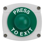 CQR AEB44 IP66 Grey/Green Surface Box With Momentary Green Dome - Legend "Press To Exit" (LEAD TIME: 2-3 DAYS)