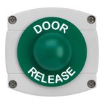 CQR AEB46 IP66 Grey/Green Surface Box With Momentary Green Dome - Legend "Door Release" (LEAD TIME: 2-3 DAYS)