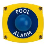 CQR AEB47 IP66 Yellow/Blue Surface Box With Momentary Blue Dome - Legend "Pool Alarm" (LEAD TIME: 2-3 DAYS)