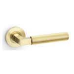 Alexander & Wilks AW202SBPVD Hurricane Reeded Lever On Round Rose - Satin Brass PVD (LEAD TIME: 2-3 DAYS)