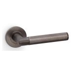 Alexander & Wilks AW210DBZPVD Harrier Knurled Lever On Round Rose - Dark Bronze PVD (LEAD TIME: 2-3 DAYS)