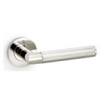 Alexander & Wilks AW210PNPVD Harrier Knurled Lever On Round Rose - Polished Nickel PVD (LEAD TIME: 2-3 DAYS)