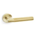 Alexander & Wilks AW222SBPVD Spitfire Reeded Lever On Round Rose - Satin Brass PVD (LEAD TIME: 2-3 DAYS)