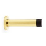 Alexander & Wilks AW616PBL Cylinder Projection Door Stop On Rose - Polished Brass Lacquered (LEAD TIME: 2-3 DAYS)