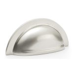 Alexander & Wilks AW903SN Bardom Ridged Cabinet Cup Pull - Satin Nickel (LEAD TIME: 2-3 DAYS)