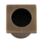 Alexander & Wilks AW993AB Sliding Door Finger Edge Pull Square - Antique Brass (LEAD TIME: 2-3 DAYS)