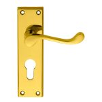 Carlisle Brass CBS54Y Contract Victorian Scroll Lever On Euro Lock Backplate (LEAD TIME: 2-3 DAYS)