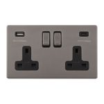 Eurolite ECBN2USBCB Concealed 3mm 2 Gang USBC Socket (LEAD TIME: 2-3 DAYS)