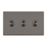 Eurolite ECBNT3SW 3 GANG 10AMP 2WAY TOGGLE SWITCH BLACK NICKEL PLATE (LEAD TIME: 2-3 DAYS)