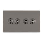 Eurolite ECBNT4SW 4 GANG 10AMP 2WAY TOGGLE SWITCH BLACK NICKEL PLATE (LEAD TIME: 2-3 DAYS)
