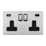 Eurolite ECSS2USBCB Concealed 3mm 2-Gang USBC Socket (LEAD TIME: 2-3 DAYS)