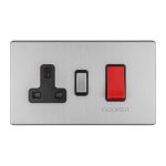 Eurolite ECSS45ASWASB 45Amp DP Cooker Switch with 13Amp Socket (LEAD TIME: 2-3 DAYS)