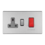 Eurolite ECSS45ASWASG 45Amp DP Cooker Switch with 13Amp Socket (LEAD TIME: 2-3 DAYS)