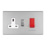 Eurolite ECSS45ASWASW 45Amp DP Cooker Switch with 13Amp Socket (LEAD TIME: 2-3 DAYS)
