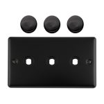 Eurolite EN3DIMMBB Dimmer Switch Plate-Matt Black-3-Gang (LEAD TIME: 2-3 DAYS)