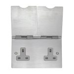 Eurolite FS4040SS Utility 2-Gang Floor Socket - Grey (LEAD TIME: 2-3 DAYS)