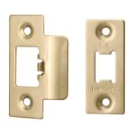 Eurospec FSF5009PVD Forend Strike & Fixing Pack To Suit Heavy Duty Tubular Latch - PVD Square Forend (LEAD TIME: 2-3 DAYS)