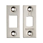 Eurospec FSF5010SSS Forend Strike & Fixing Pack To Suit Heavy Duty Tubular Deadbolt - Satin Stainless Steel Square Forend (LEAD TIME: 2-3 DAYS)