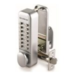 CQR SBL320.SFR Push Button Lock | Easy Code | Fire Rated | Knob | Satin Chrome | 1 - 13 Digits | Hold Back (LEAD TIME: 2-3 DAYS)