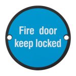 EuroSpec SEX1015MB Signage Fire Door - Keep Locked (LEAD TIME: 2-3 DAYS)