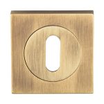 Serozzetta SZM003SQAB Square Standard Lock Escutcheon - Antique Brass (LEAD TIME: 2-3 DAYS)
