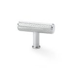 Alexander & Wilks AW801-55-PC Crispin Knurled T Bar Cupboard Knob - Polished Chrome (LEAD TIME: 2-3 DAYS)