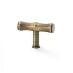 Alexander & Wilks AW801B-55-AB Crispin Bamboo T Bar Cupboard Knob - Antique Brass (LEAD TIME: 2-3 DAYS)