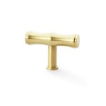 Alexander & Wilks AW801B-55-SBPVD Crispin Bamboo T Bar Cupboard Knob - Satin Brass PVD (LEAD TIME: 2-3 DAYS)