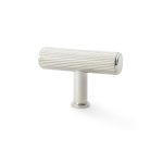 Alexander & Wilks AW801R-55-PN Crispin Reeded T Bar Cupboard Knob - Polished Nickel (LEAD TIME: 2-3 DAYS)
