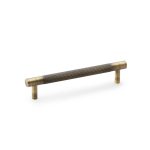 Alexander & Wilks AW810-128-AB Brunel Knurled T Bar Cupboard Handle - Antique Brass Centres 128mm (LEAD TIME: 2-3 DAYS)