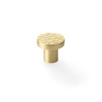 Alexander & Wilks AW820-30-SB Hanover Hammered Cupboard Knob - Satin Brass 30mm (LEAD TIME: 2-3 DAYS)