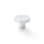 Alexander & Wilks AW820-38-PC Hanover Hammered Cupboard Knob - Polished Chrome 38mm (LEAD TIME: 2-3 DAYS)