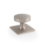 Alexander & Wilks AW835-38-SN Bullion Cupboard Knob On Square Backplate (LEAD TIME: 2-3 DAYS)
