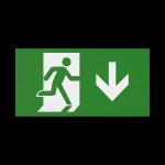 CQR BL/310/LEG/D Emergency Legend for Blade Exit Sign, Arrow Down (LEAD TIME: 2-3 DAYS)