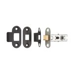 Eurospec BTL25MB/R 64mm Ce B/T Tubular Mortice Latch Radius - Matt Black (LEAD TIME: 2-3 DAYS)