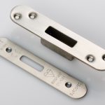 Eurospec FSF5019SSS/R Easi-T Forend Strike & Fixing Pack To Suit Euro Profile BS Cylinder Deadlock - Satin Stainless Steel Radius Forend (LEAD TIME: 2-3 DAYS)