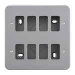 Eurolite MC-G8 Metal Clad Grid Faceplate with Back Box-8-Gang (LEAD TIME: 2-3 DAYS)
