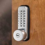 CQR SBL350/S Push Button Lock | Traditional Code | Knob | Satin Chrome | 3 - 7 Digits | With Key Override (LEAD TIME: 2-3 DAYS)
