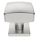Eurospec SWE1062SSS Square Centre Door Knob 62mm Dia Bolt Through Fixing - Satin Stainless Steel (LEAD TIME: 2-3 DAYS)